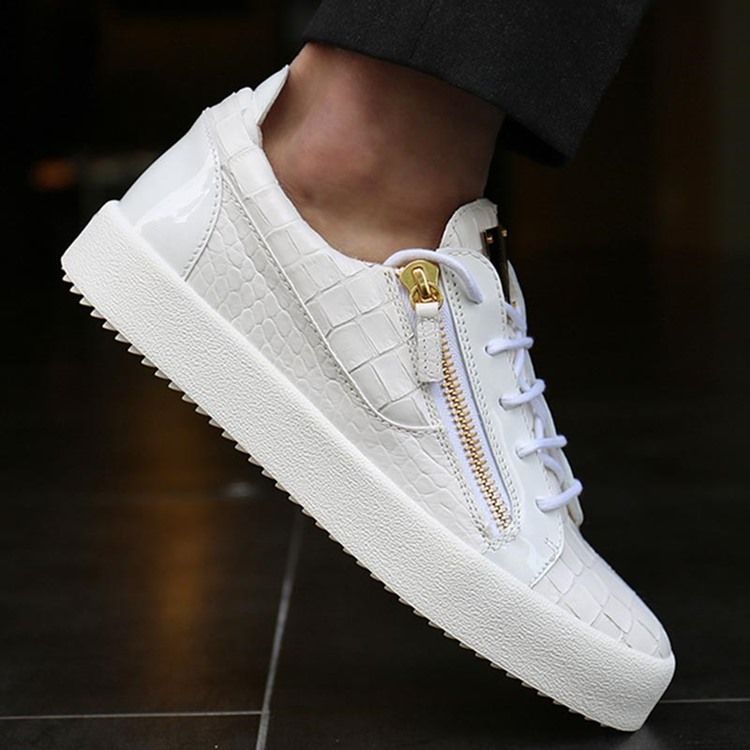 Tênis Masculino Sequin Zipper Toe Redondo