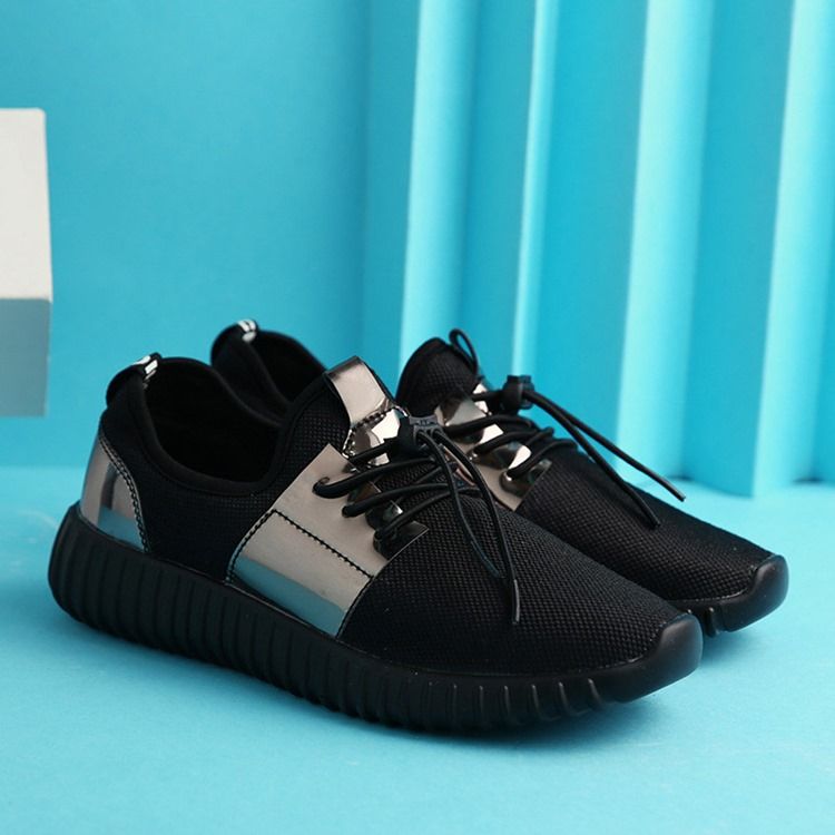 Tênis De Pu Com Decote Alto Com Plataforma De Amarrar Masculino