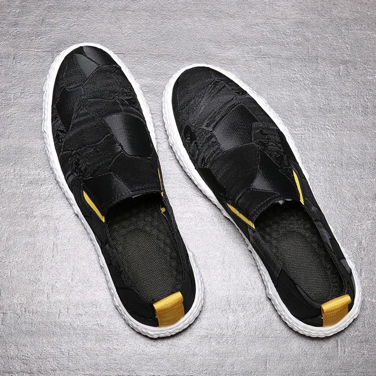 Tênis De Skate Masculino Com Bloco De Cor Deslizante Pu Redondo
