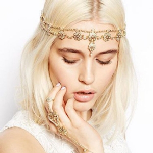 Acessórios Femininos Para Cabelo De Festa Com Corrente De Cabeça Diamante
