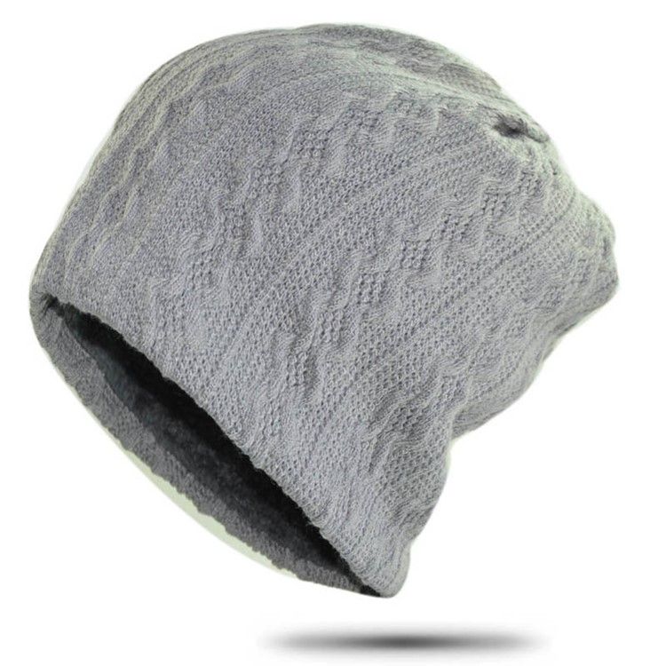 Boné Casual Masculino De Malha De Lã Para Inverno