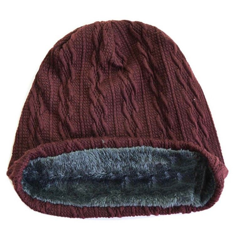 Boné Casual Masculino De Malha De Lã Para Inverno