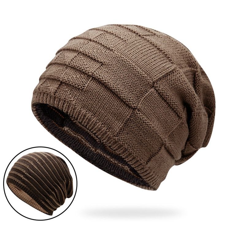 Boné Estiloso De Tricô Inverno Outono Masculino