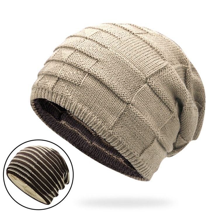 Boné Estiloso De Tricô Inverno Outono Masculino