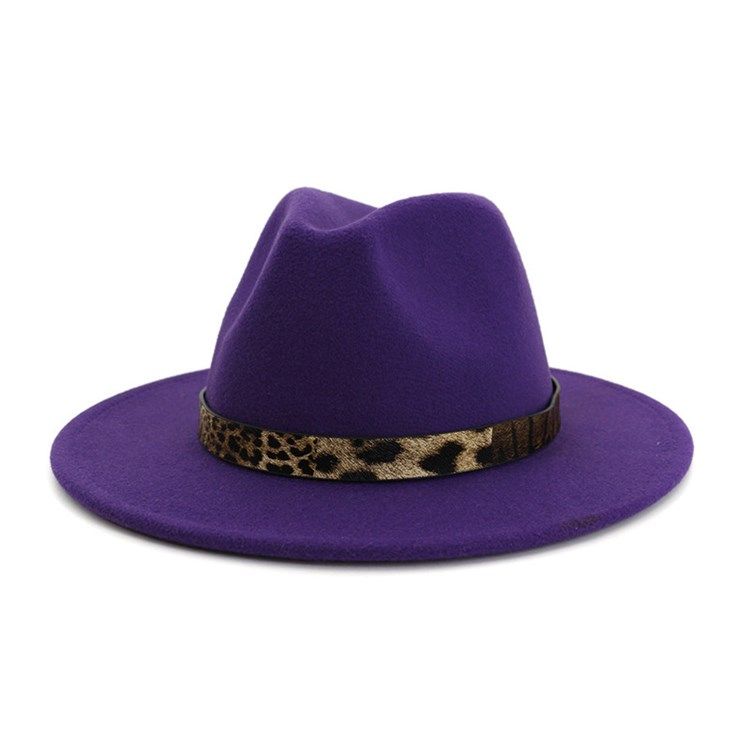 Chapéu Fedora Feminino Com Estampa Leopardo De Inverno