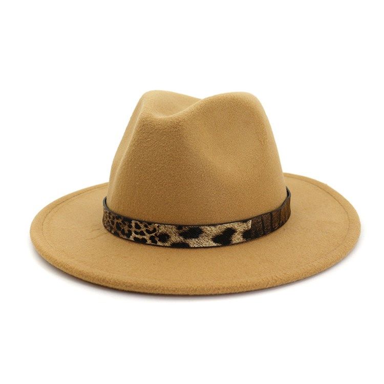 Chapéu Fedora Feminino Com Estampa Leopardo De Inverno
