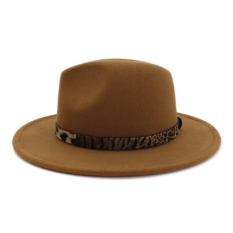 Chapéu Fedora Feminino Com Estampa Leopardo De Inverno