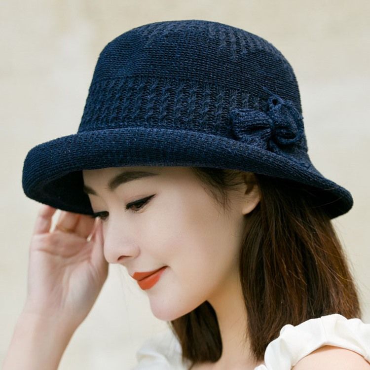 Chapéu Feminino De Algodão Doce Verão Liso