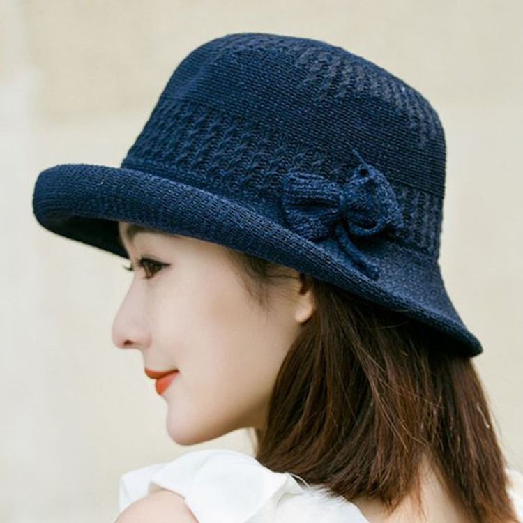 Chapéu Feminino De Algodão Doce Verão Liso