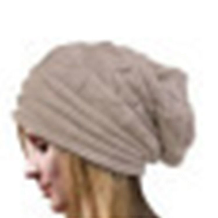 Chapéu Feminino De Malha Cor Pura De Inverno
