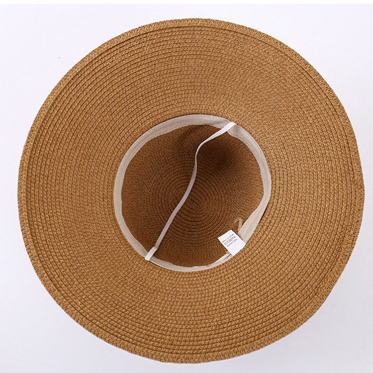 Chapéu Feminino De Palha Coreano Simples De Verão