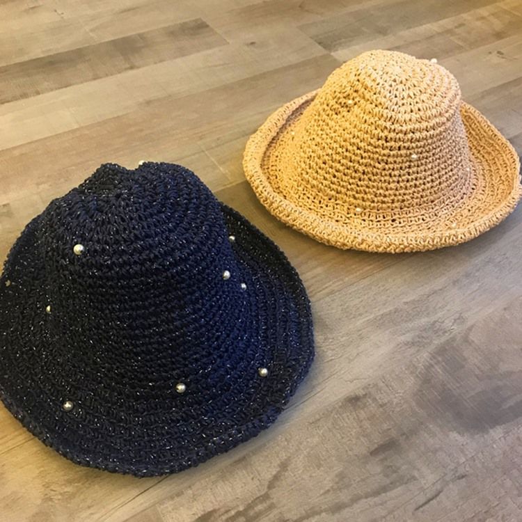 Chapéu Feminino Palha Oco Liso Pérola
