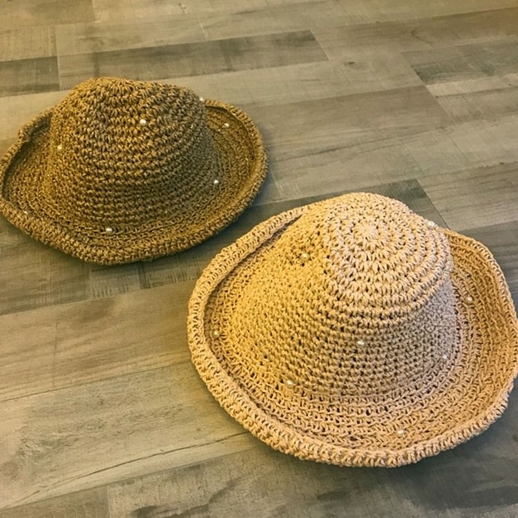 Chapéu Feminino Palha Oco Liso Pérola