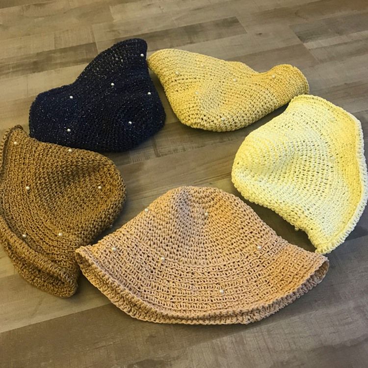 Chapéu Feminino Palha Oco Liso Pérola