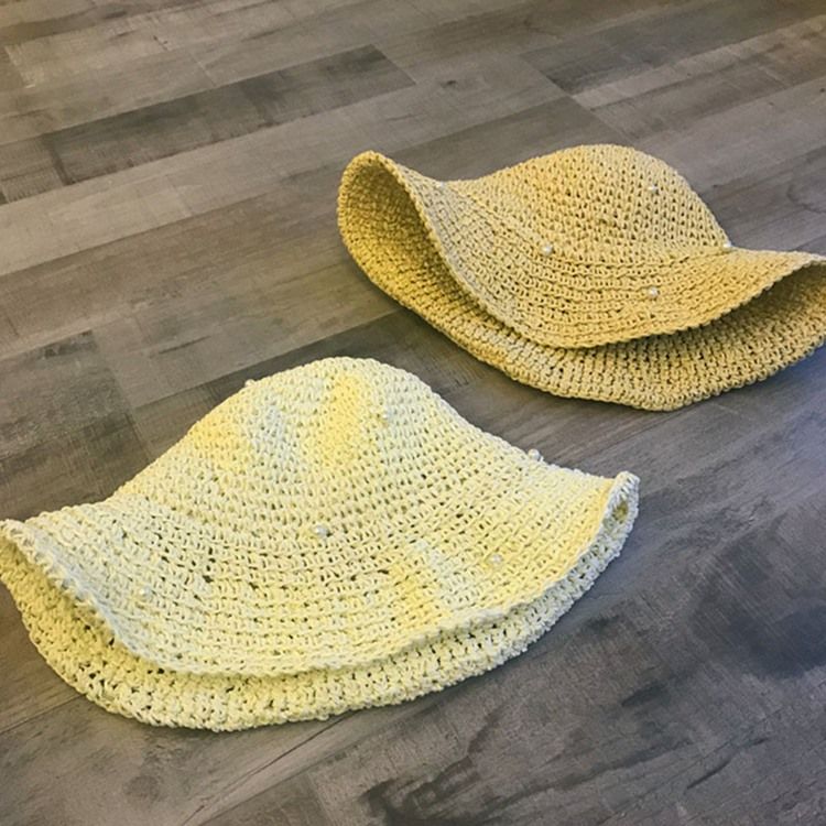 Chapéu Feminino Palha Oco Liso Pérola
