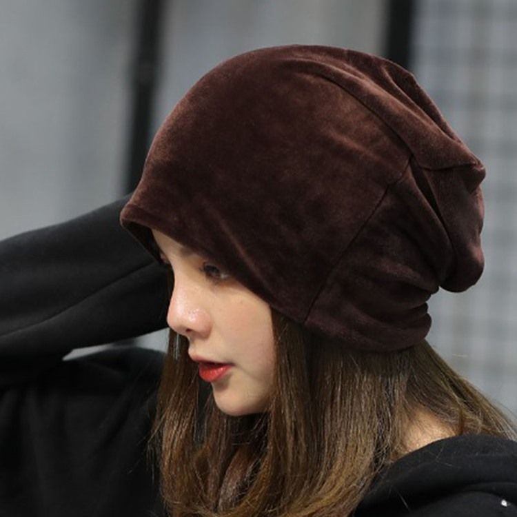 Chapéu Feminino De Pelúcia Em Pelúcia De Cor Pura