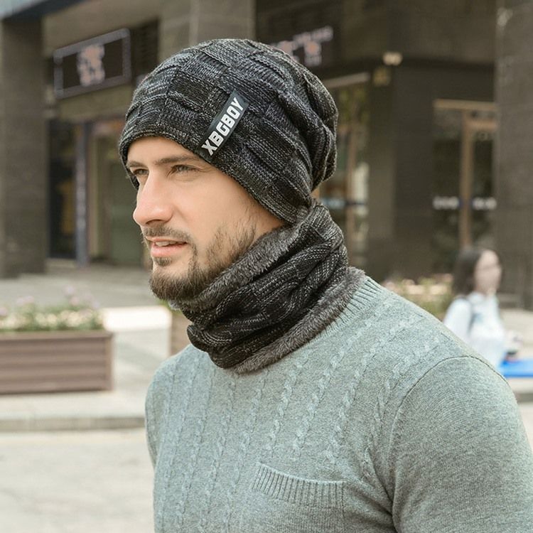 Chapéu De Lã Masculino Com Estampa De Letras De Outono