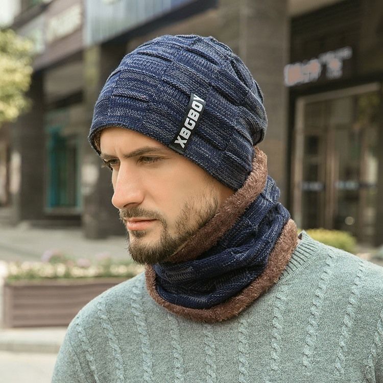 Chapéu De Lã Masculino Com Estampa De Letras De Outono