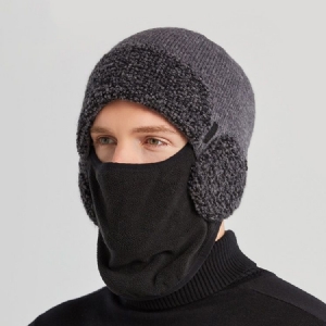 Chapéu De Malha Masculina De Lã De Lã Cor Bloco Chapéus De Inverno
