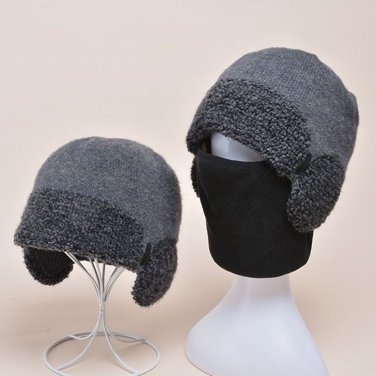 Chapéu De Malha Masculina De Lã De Lã Cor Bloco Chapéus De Inverno