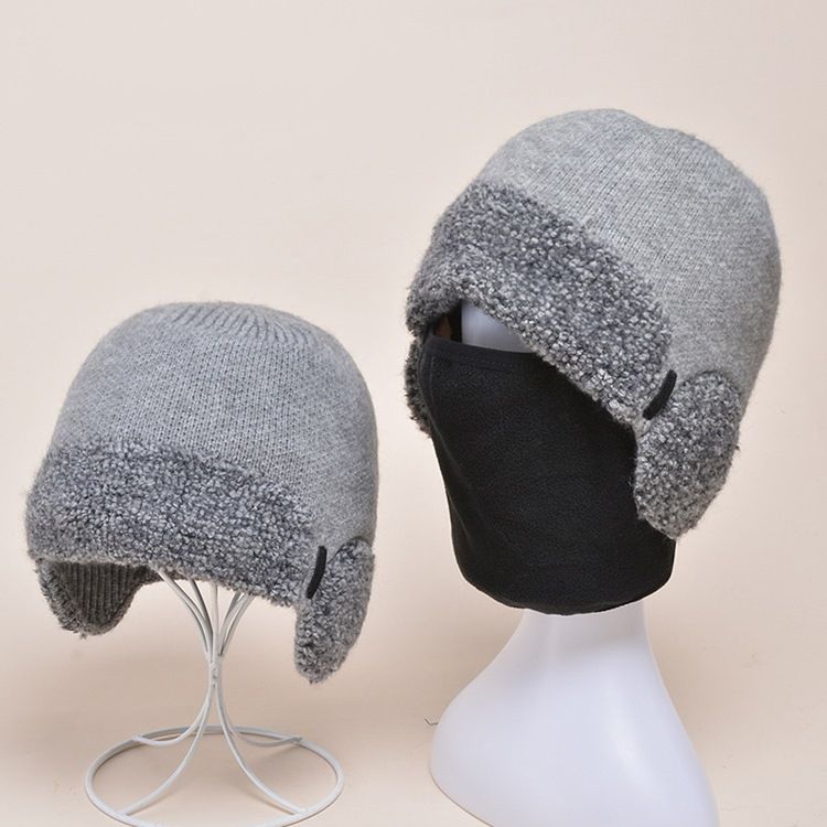 Chapéu De Malha Masculina De Lã De Lã Cor Bloco Chapéus De Inverno