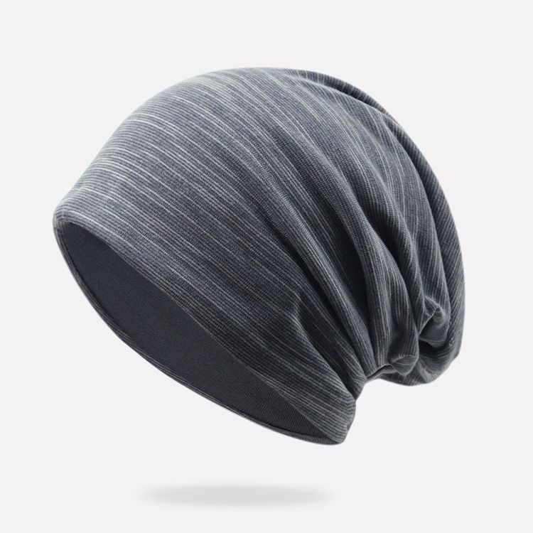 Chapéu Masculino De Dupla Camada Tricô Cor Sólida