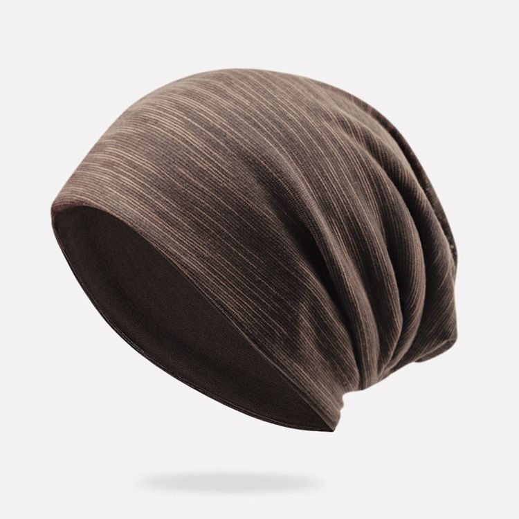 Chapéu Masculino De Dupla Camada Tricô Cor Sólida