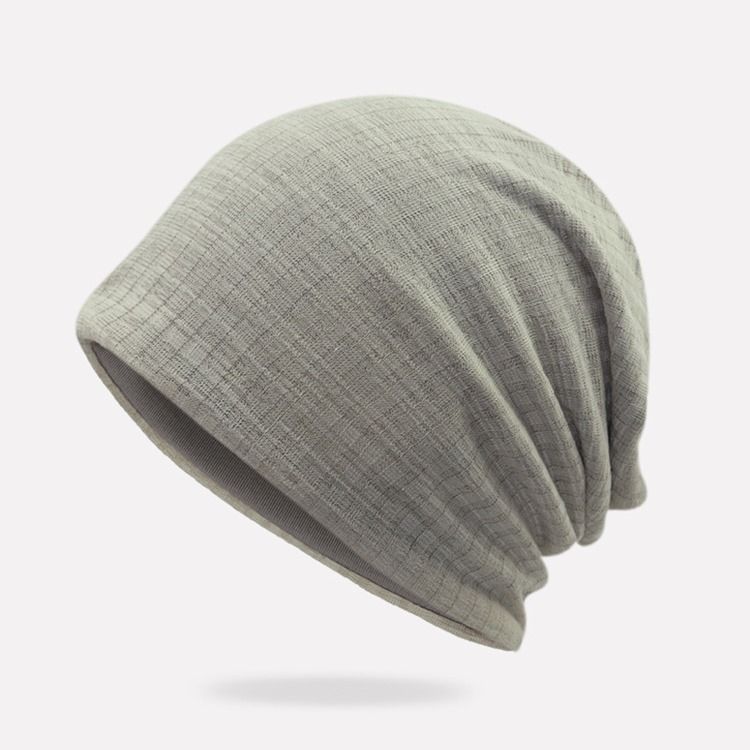 Chapéu Masculino De Dupla Camada Tricô Cor Sólida
