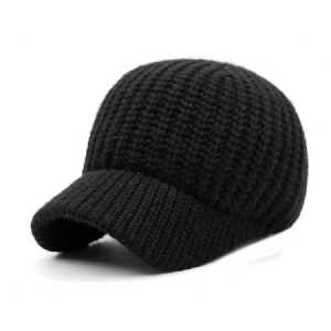 Chapéu Masculino De Lazer De Tricô Cor Pura Quente