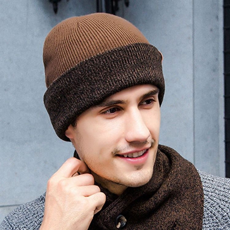 Chapéu De Outono Em Bloco De Cor Masculino
