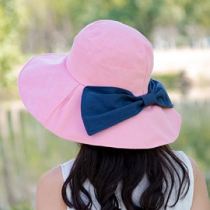 Chapéu De Sol Feminino De Algodão Puro Rosa