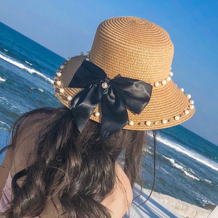 Chapéu De Sol Feminino De Pearl Bowknot