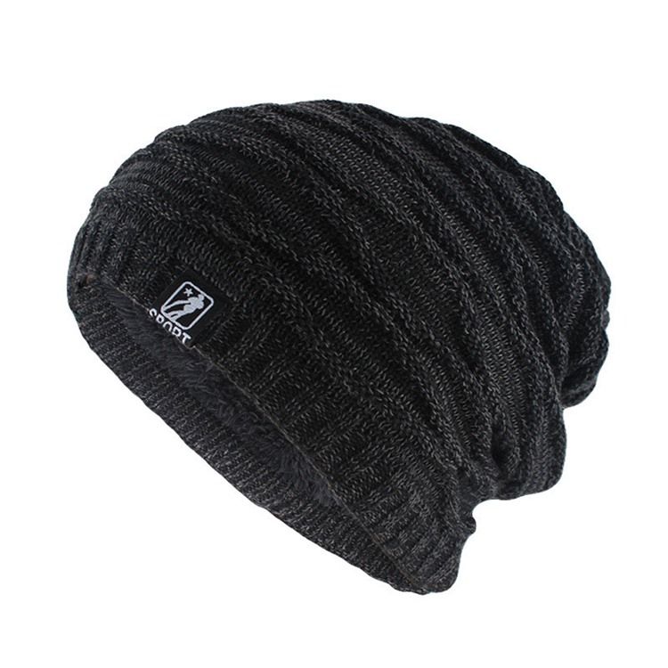 Chapéu Tricotado De Lã Liso Outono Masculino