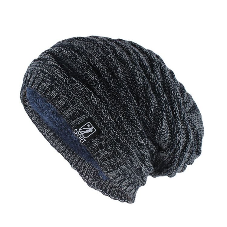 Chapéu Tricotado De Lã Liso Outono Masculino
