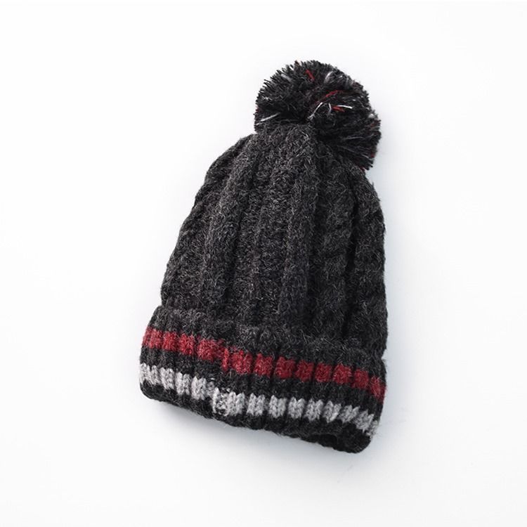 Chapéus Casuais Femininos De Patchwork Tricotado Com Listras De Outono