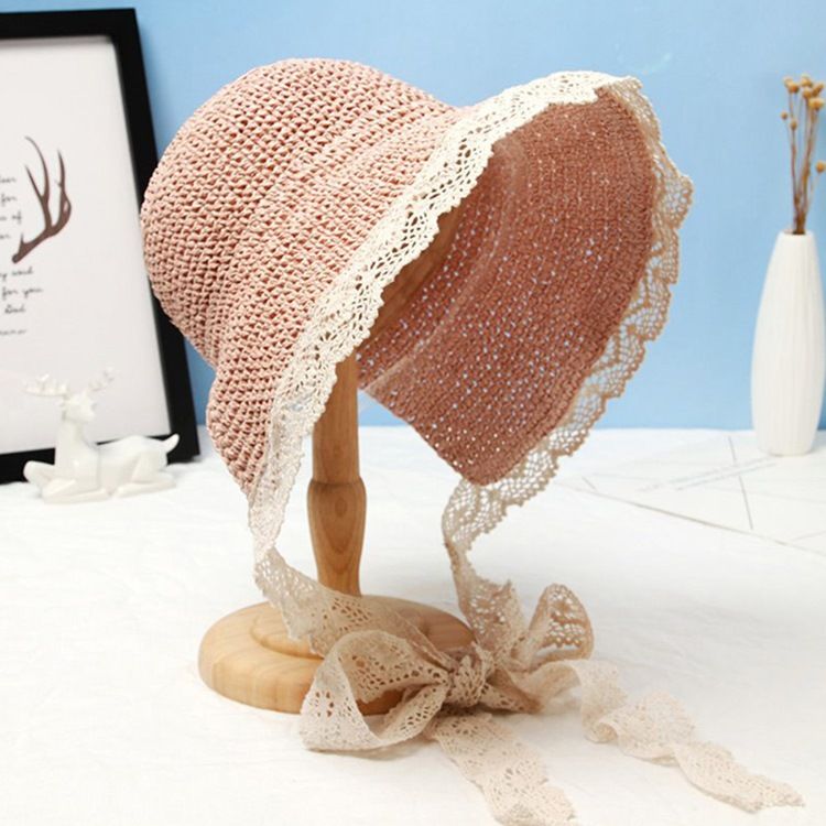 Chapéus Femininos De Renda Casual Simples Outono