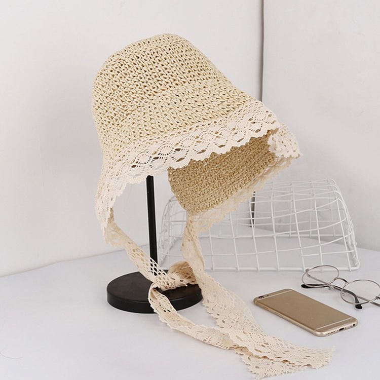 Chapéus Femininos De Renda Casual Simples Outono