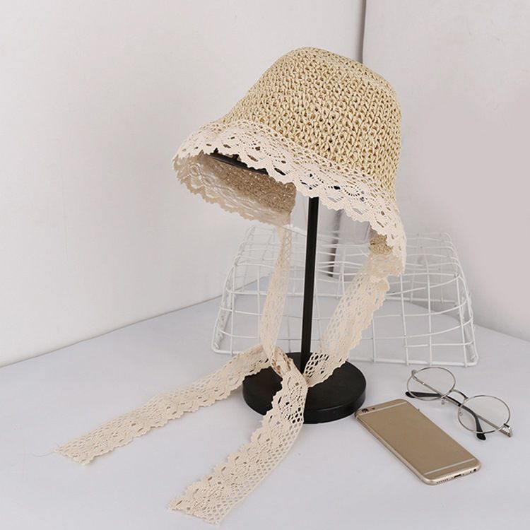 Chapéus Femininos De Renda Casual Simples Outono