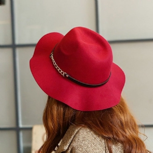 Fedora Wool Feminino Mistura Chapéus Simples De Inverno