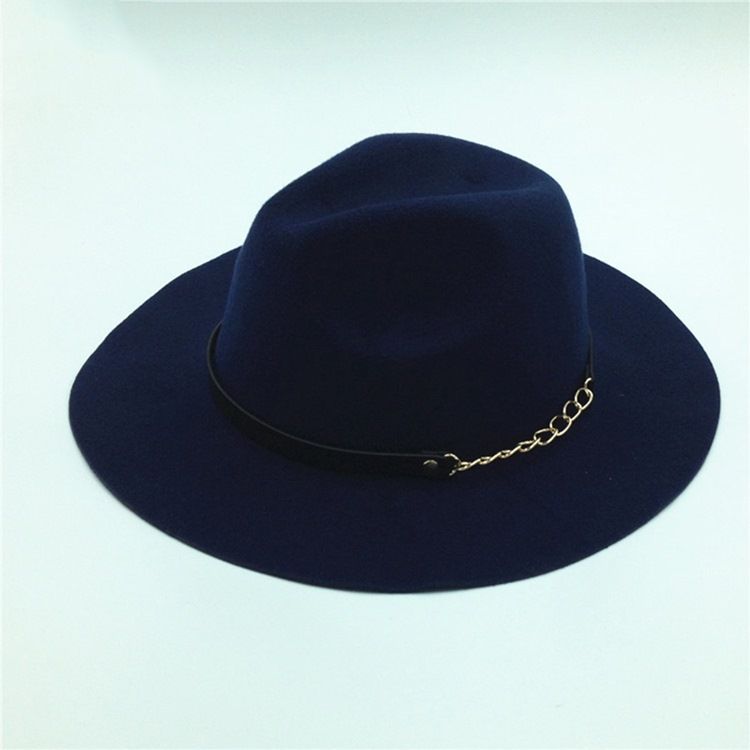 Fedora Wool Feminino Mistura Chapéus Simples De Inverno