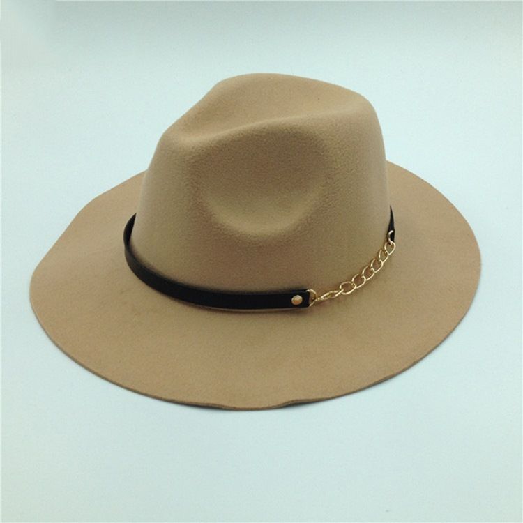 Fedora Wool Feminino Mistura Chapéus Simples De Inverno