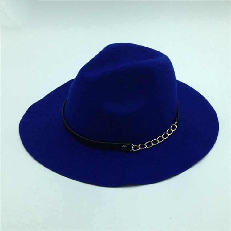 Fedora Wool Feminino Mistura Chapéus Simples De Inverno