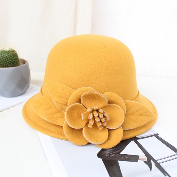 Lã 3d Feminina Mistura Chapéu Fedora