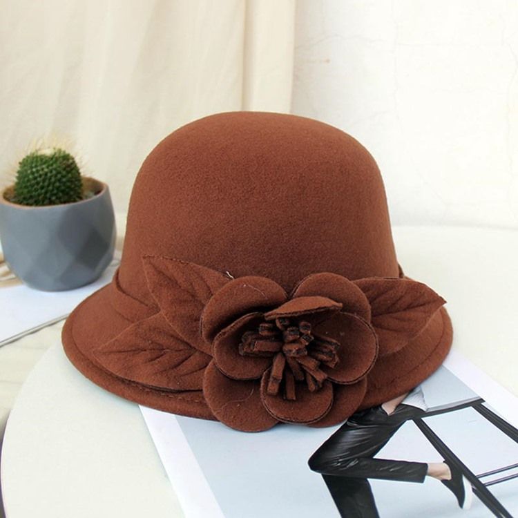 Lã 3d Feminina Mistura Chapéu Fedora