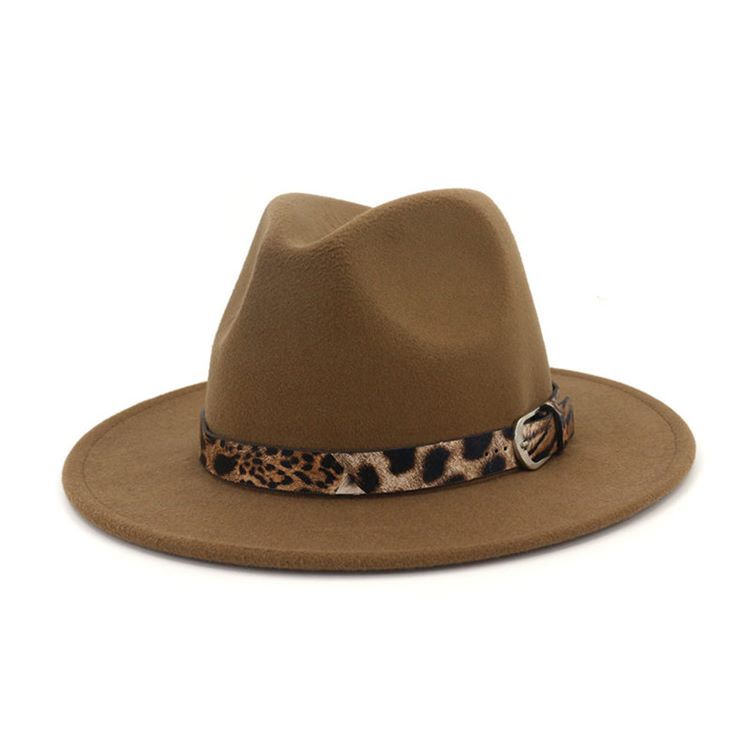 Lã Estampada Feminina Mistura Chapéus De Inverno Leopardo