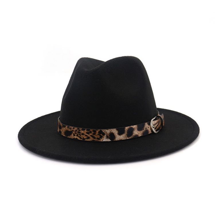 Lã Estampada Feminina Mistura Chapéus De Inverno Leopardo