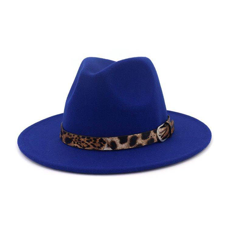 Lã Estampada Feminina Mistura Chapéus De Inverno Leopardo