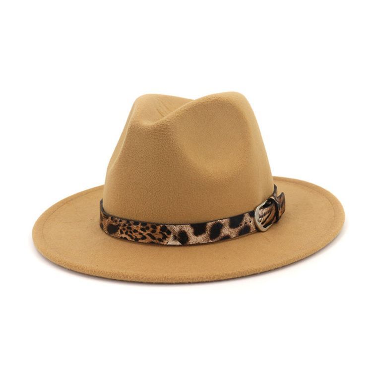 Lã Estampada Feminina Mistura Chapéus De Inverno Leopardo