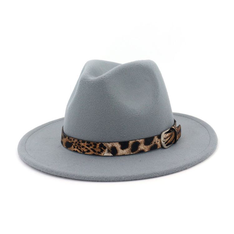 Lã Estampada Feminina Mistura Chapéus De Inverno Leopardo