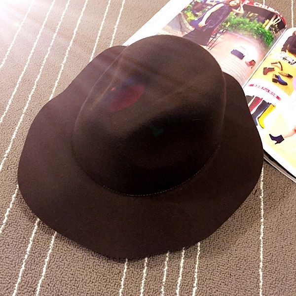 Lã Feminina Mistura Chapéu Fedora Chapéus Simples De Outono